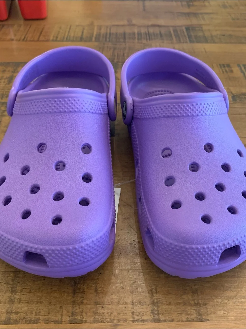 CROCS Kids Adult Classic Purple Clogs with Heel Strap